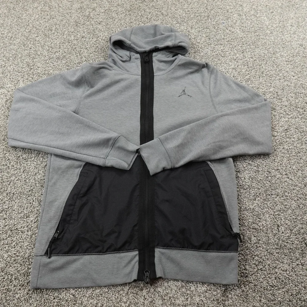 Jordan Hoodie Mens S Gray Dri FIT Full Zip Sweatshirt Jacket Nike Jumpman Air‎